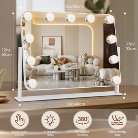 Three lighting modes on DenCert mirror simulate cool natural and warm light