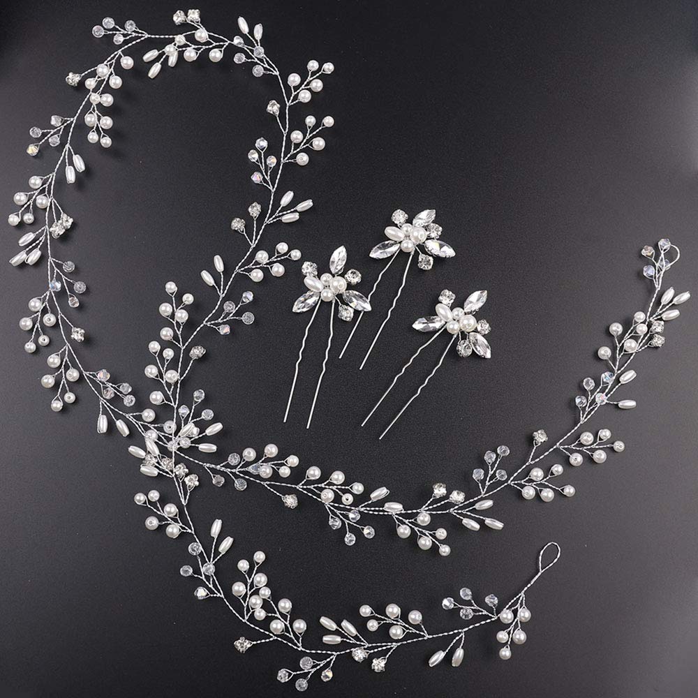 Denifery makeup hair vine wedding-updo secured with extra-long length.
