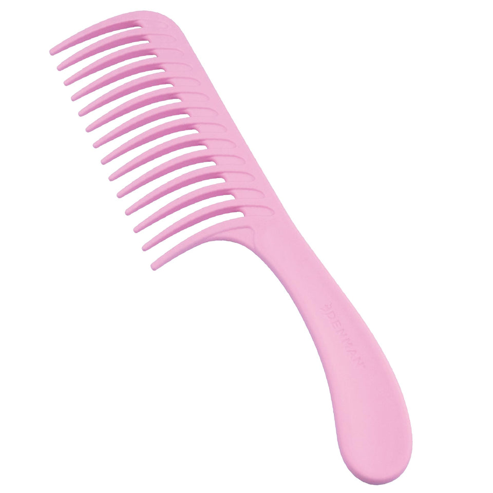 Denman D28 wide tooth comb with curved pin for gentle detangling in wet hair