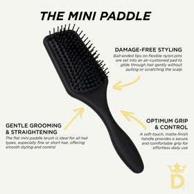 Denman D84 compact size fits in handbags for on-the-go styling.