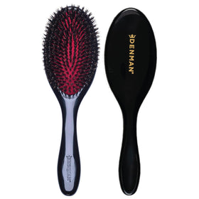Denman grooming brush medium smoothing action for a sleek, polished finish.
