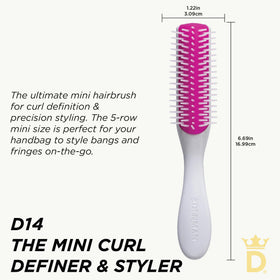 Denman Mini Curl & Blow-Dry Brush smooths frizz for a sleek finish