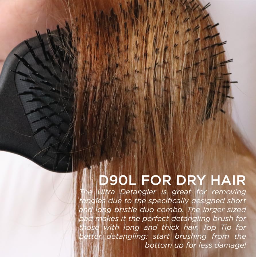 Denman Tangle Tamer Ultra on wigs and extensions for seamless detangling