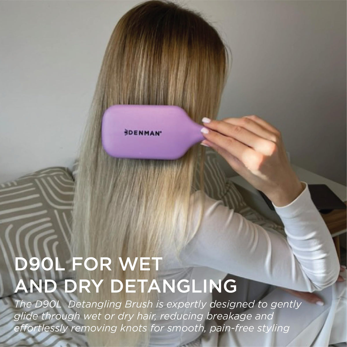Denman Tangle Tamer Ultra wet-use brush glides through knots with minimal pulling