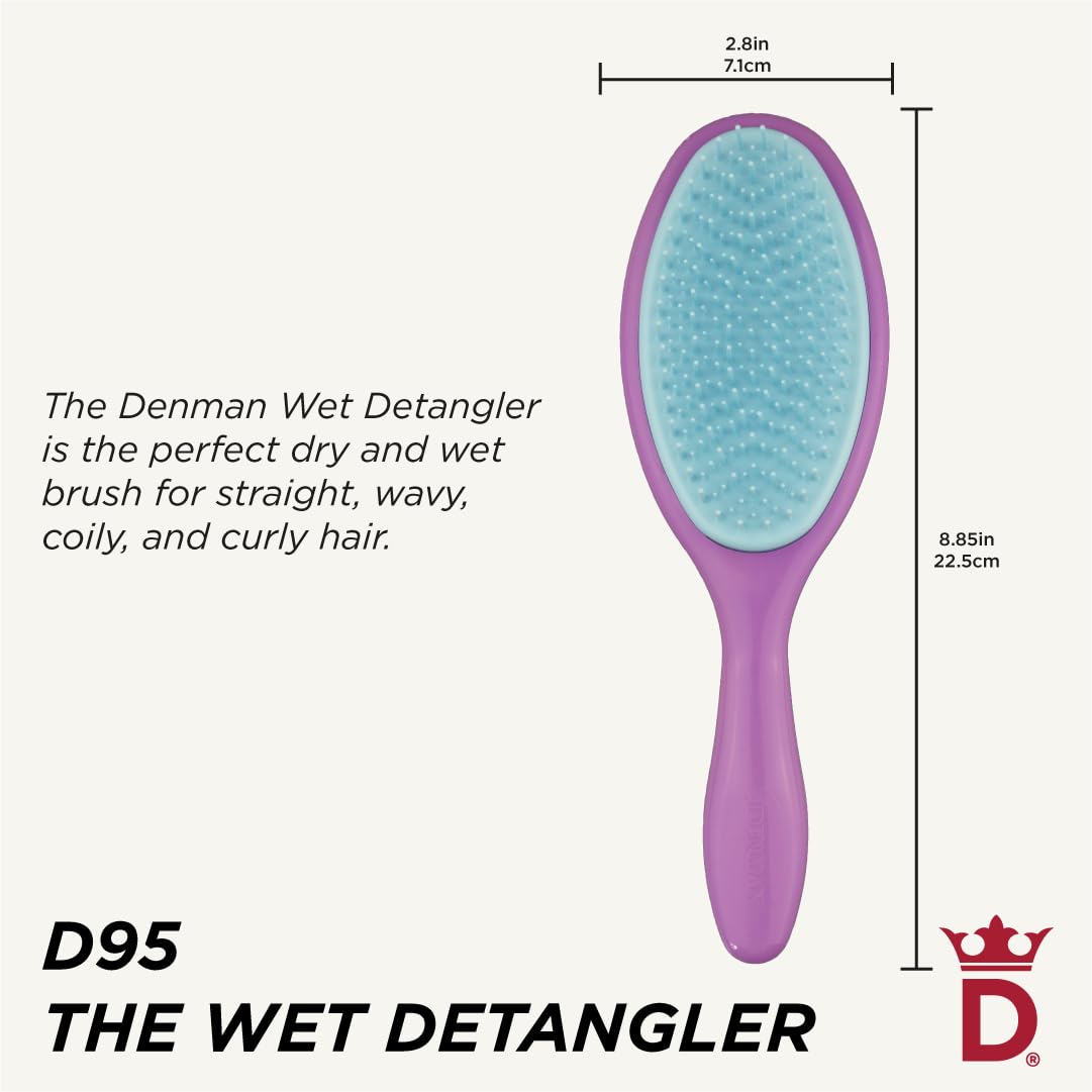 Denman Wet Detangler with ergonomic handle for comfortable detangling sessions
