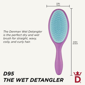 Denman Wet Detangler with ergonomic handle for comfortable detangling sessions