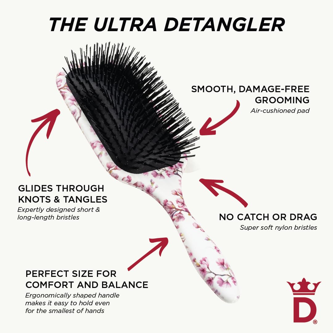 Denman wigs-extensions detangler aids smooth finishing on wig fibers.