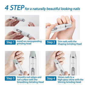 Set of DenniesCare nail buffer heads for shaping and polishing.