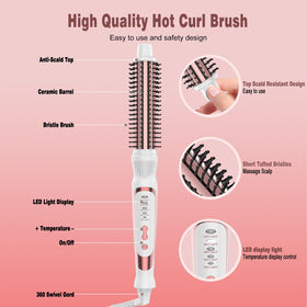 DENVEK 1-inch hot brush heat up quickly with adjustable temperature control.