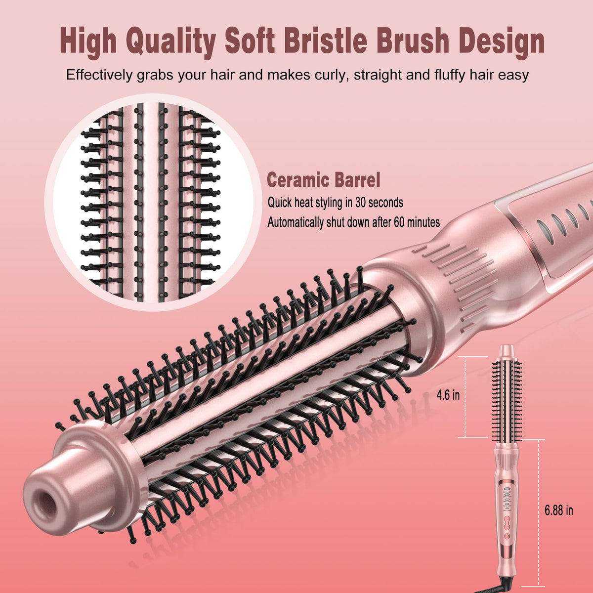 DENVEK brush with five heat settings for all hair types and styles.