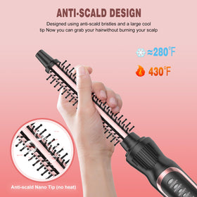 DENVEK adjustable-temperature hot brush suits a range of hair types.
