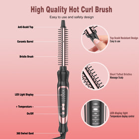 DENVEK anti-scald bristles ensure safe styling with a cool tip.