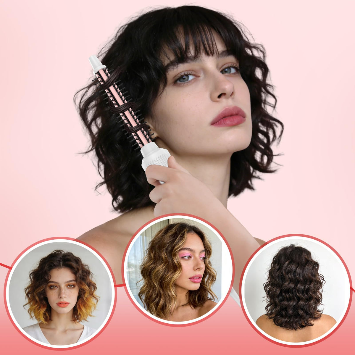 DENVEK 0.5-inch curling brush heats in 30 seconds for quick waves