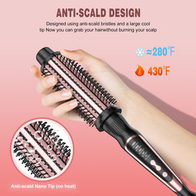 DENVEK Thermal Brush anti-scald bristles prevent snags during styling.