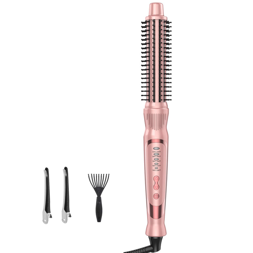 DENVEK thermal brush with 1-inch ceramic barrel for smooth curls and even heat.