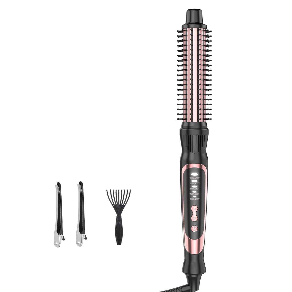 DENVEK Thermal Brush Rose Gold 1-Inch with anti-scald bristles for safe styling