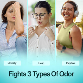 DEOS Body Deodorizing Spray used on feet for odor relief during activity