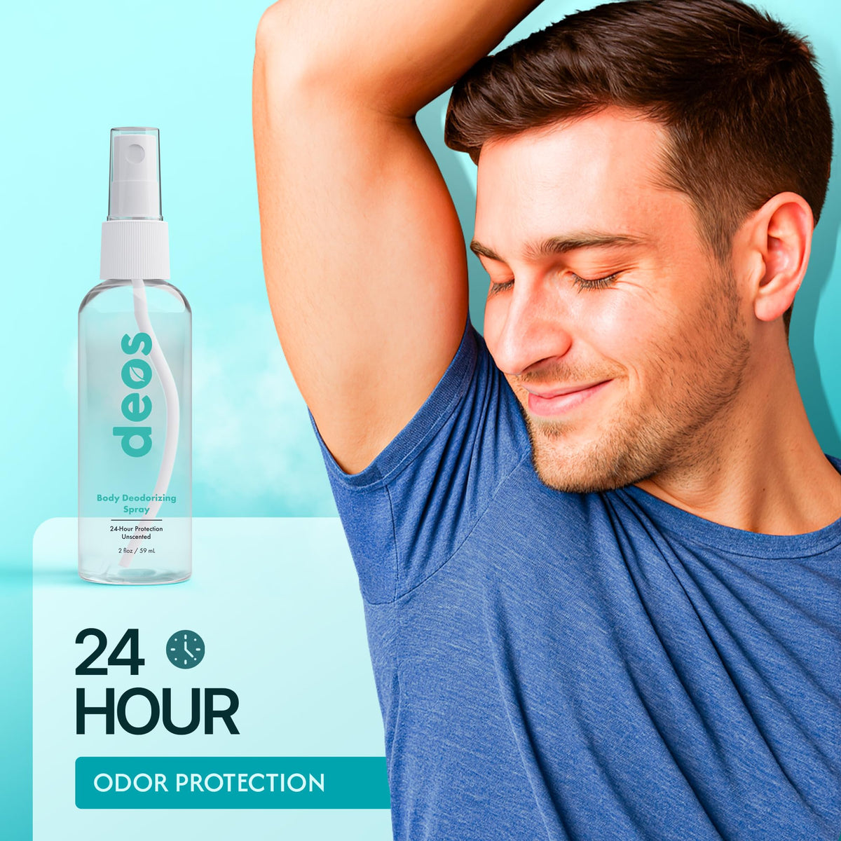 DEOS USA-made label on spray bottle highlighting cruelty-free production