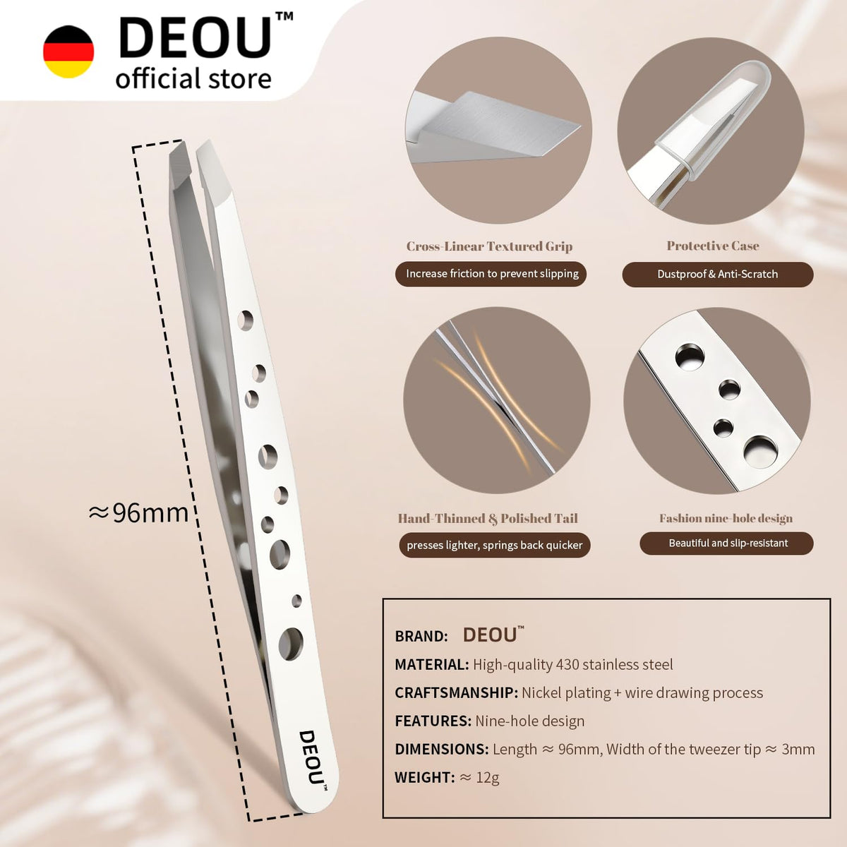 DEOU 9-hole grip design for ergonomic control and reduced fatigue