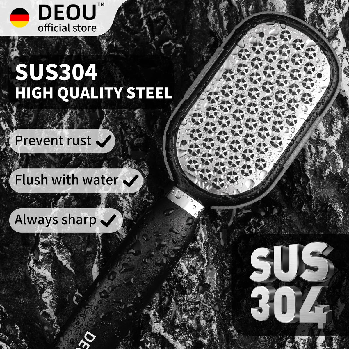 DEOU ABS handle with matte texture for a comfortable grip during use