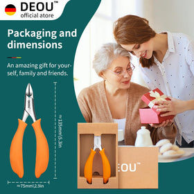 DEOU gift box packaging makes a stylish, ready-to-gift pedicure tool.