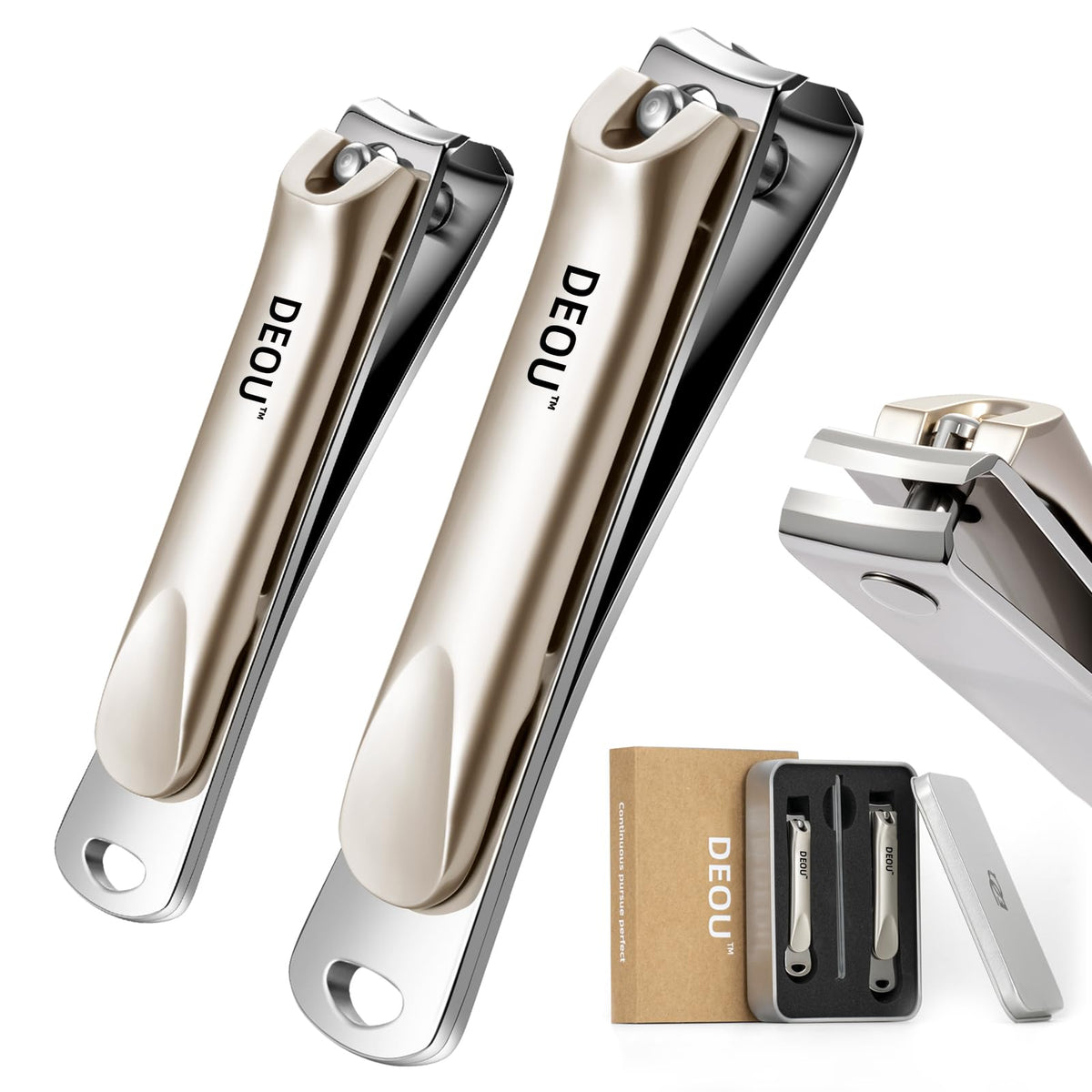 DEOU large champagne nail clipper for precise trims