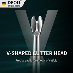 DEOU professional cuticle remover tool aligns with salon styles for at-home use.