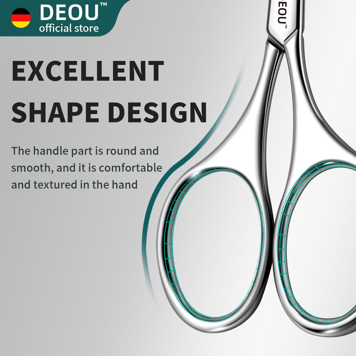 DEOU compact scissors for beard grooming with safe, controlled trims.