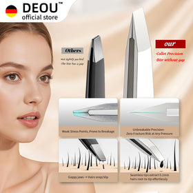 DEOU tweezers with non-slip handle for steady grooming