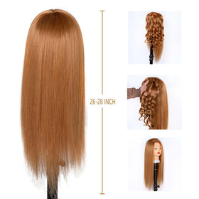 Depaajk mannequin head with ultra dense 180% hair for braiding practice.