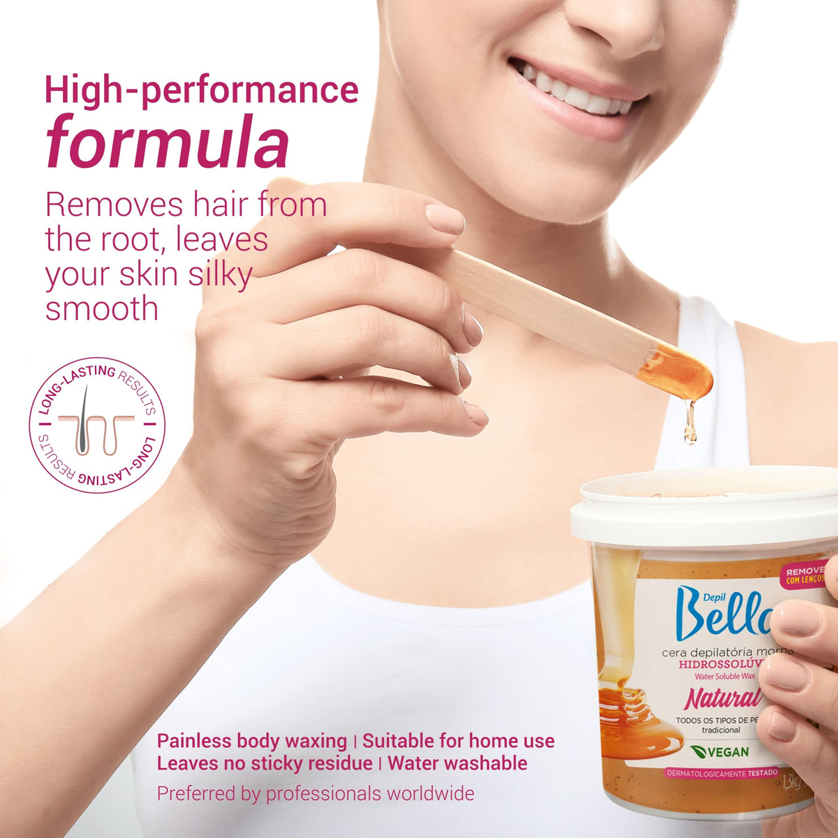 DEPIL BELLA applying wax on skin for even coverage