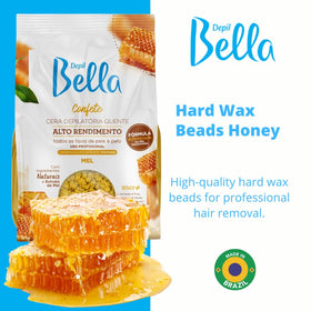 DEPIL BELLA creamy elastic wax bead texture signals smooth, comfortable removal.