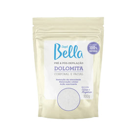 Depil Bella Dolomite Powder 800g packaging for easy pre- and post-wax prep.
