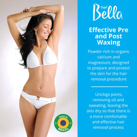Depil Bella Dolomite Powder suitable for facial waxing preparation and soothing.