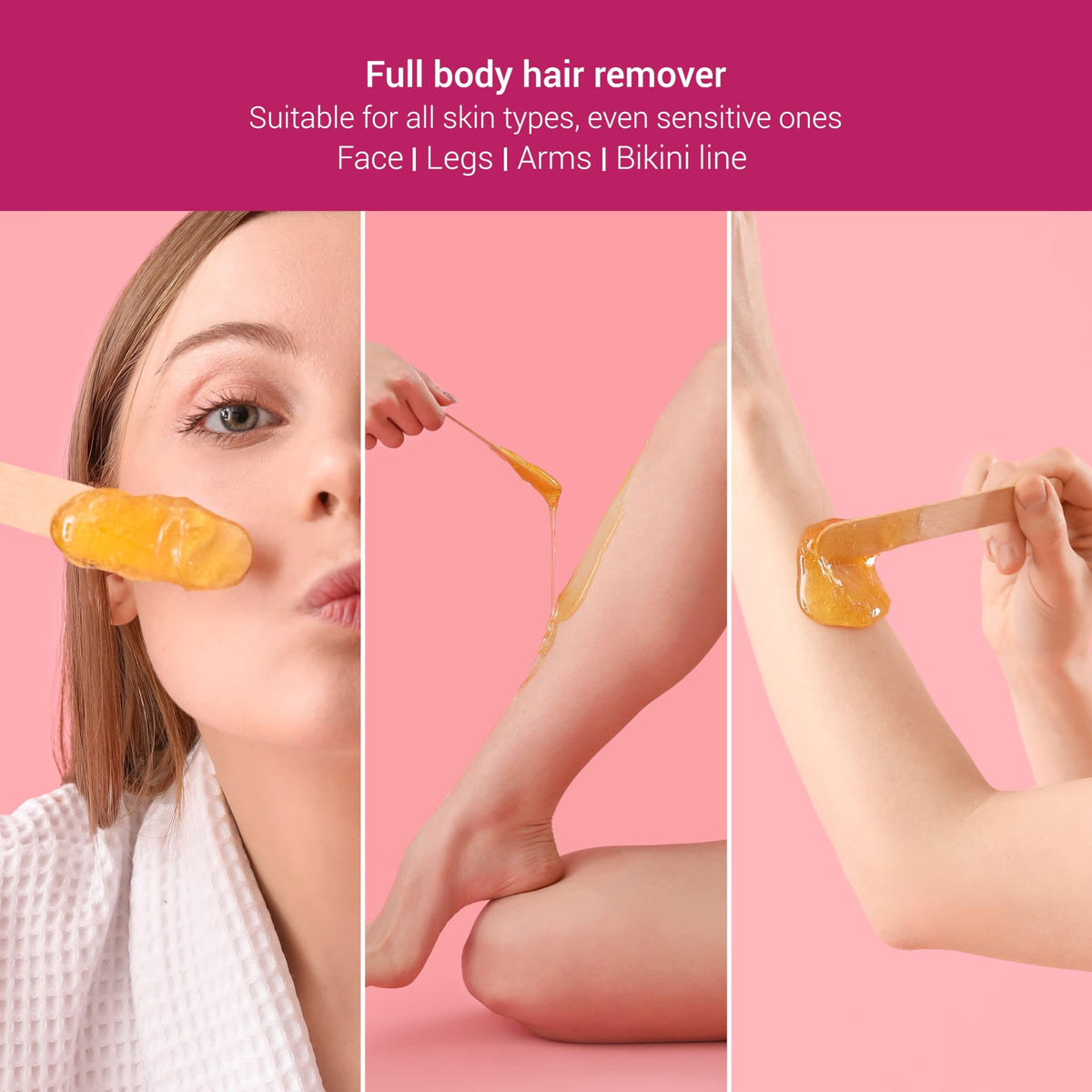 DEPIL BELLA full-body waxing use on legs, bikini, face, and arms