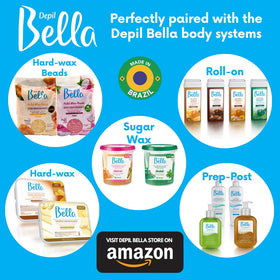 DEPIL BELLA origin from Brazilian heritage emphasizes authentic salon-quality waxing.
