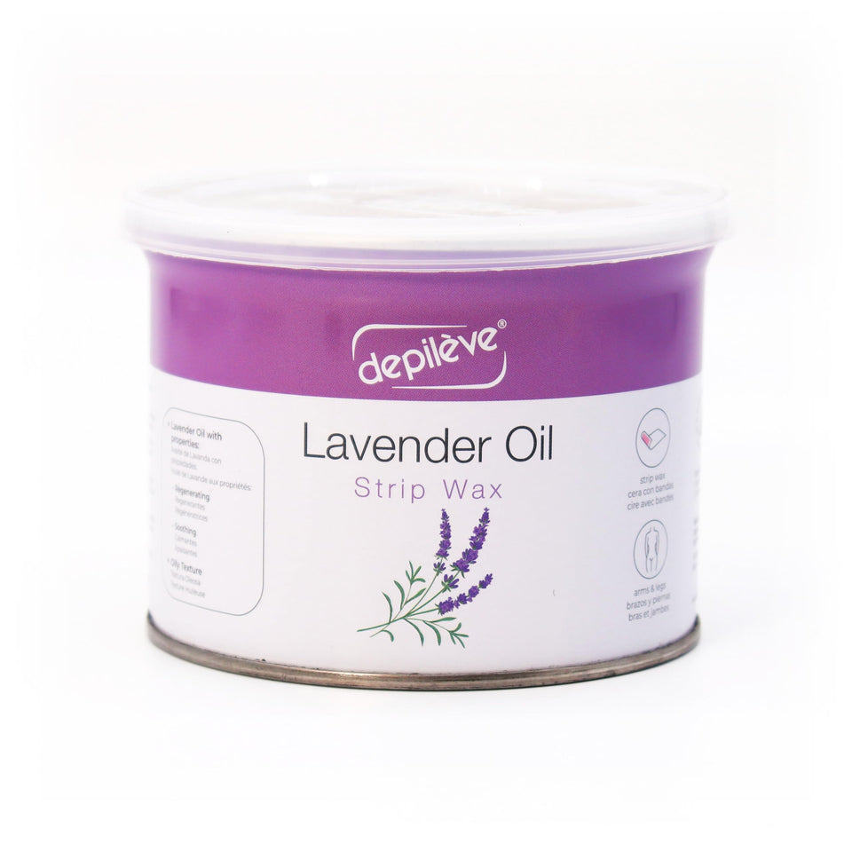 Depileve lavender-rosin-wax in pearl blue shows a gentle glide for delicate areas.