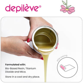 Depileve Pearl Rosin being applied as an ultra-thin layer.