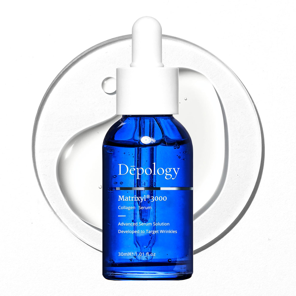 Depology MATRIXYL 3000 serum bottle shown for smooth, youthful-looking skin.