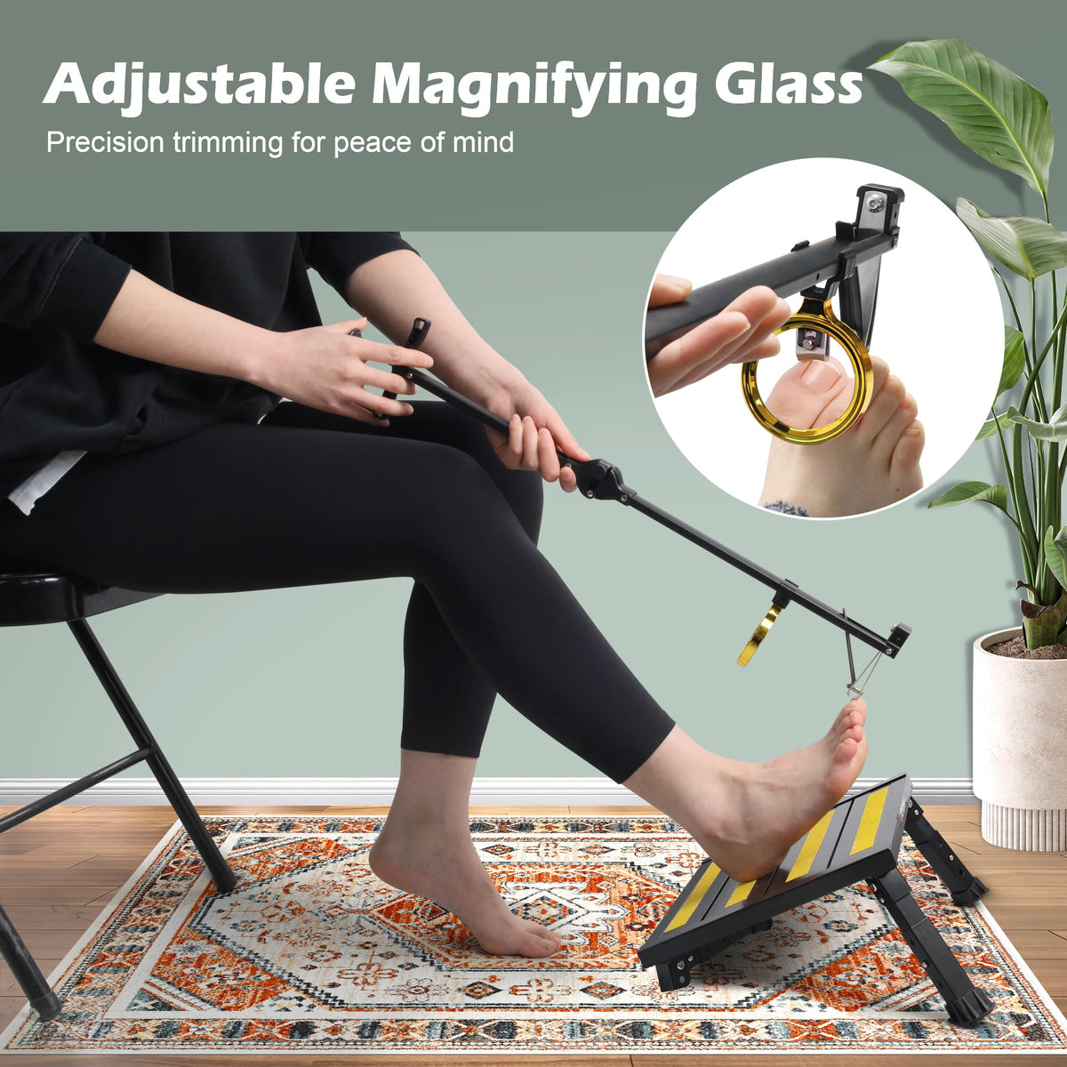 DEPSUNNY ergonomic lightweight aluminum handle—easy grip for seated or standing use.