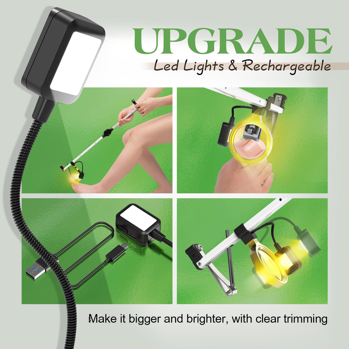 DEPSUNNY LED magnifier helps view nails clearly in dim rooms.