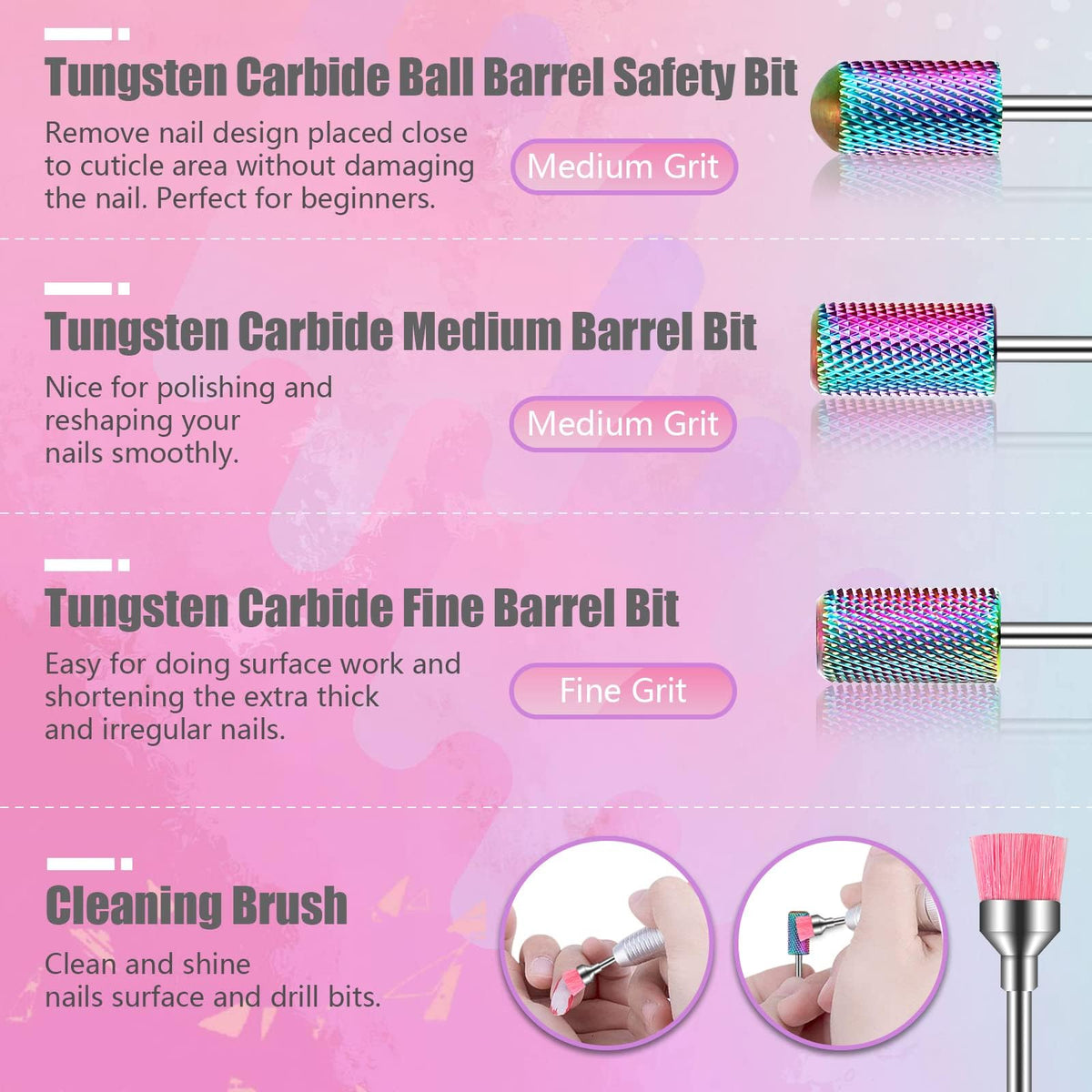 Depvko rainbow diamond carbide bits for precise filing and long-lasting performance.