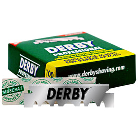 Derby 1000 professional blade in a barbershop setup for consistent results.