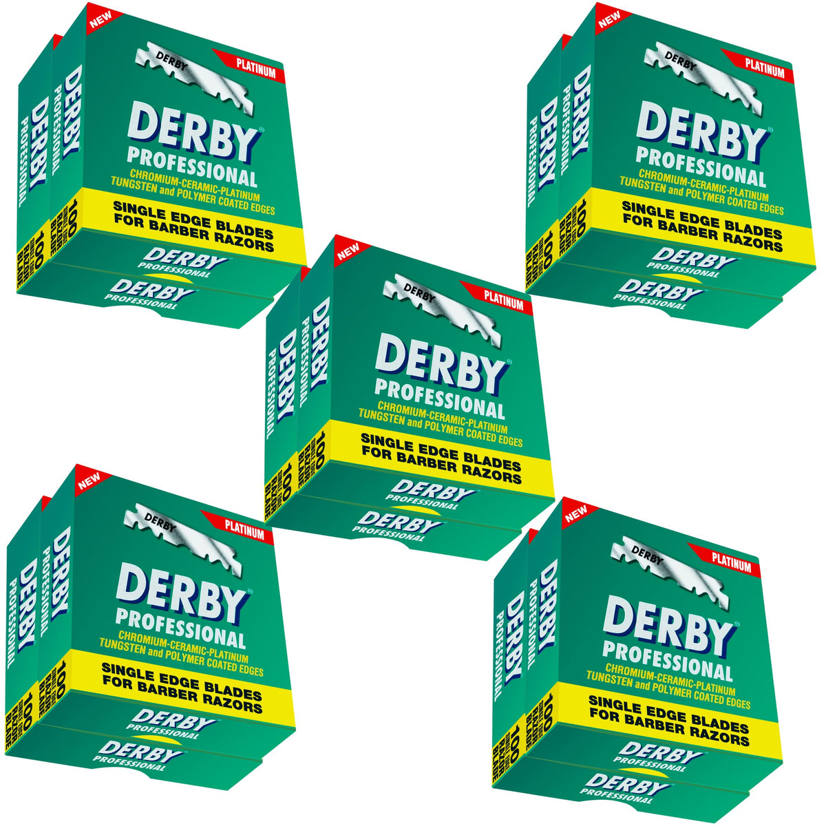 Derby 1000 professional blade close-up showing a sharp edge for precise straight razor shaves.