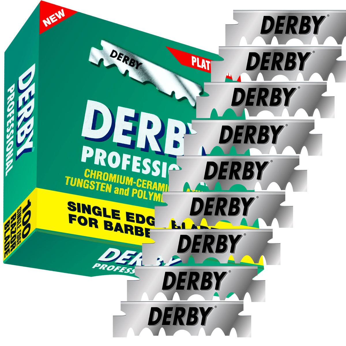 Derby 1000 blade pack image ready for barber-grade straight razor use.