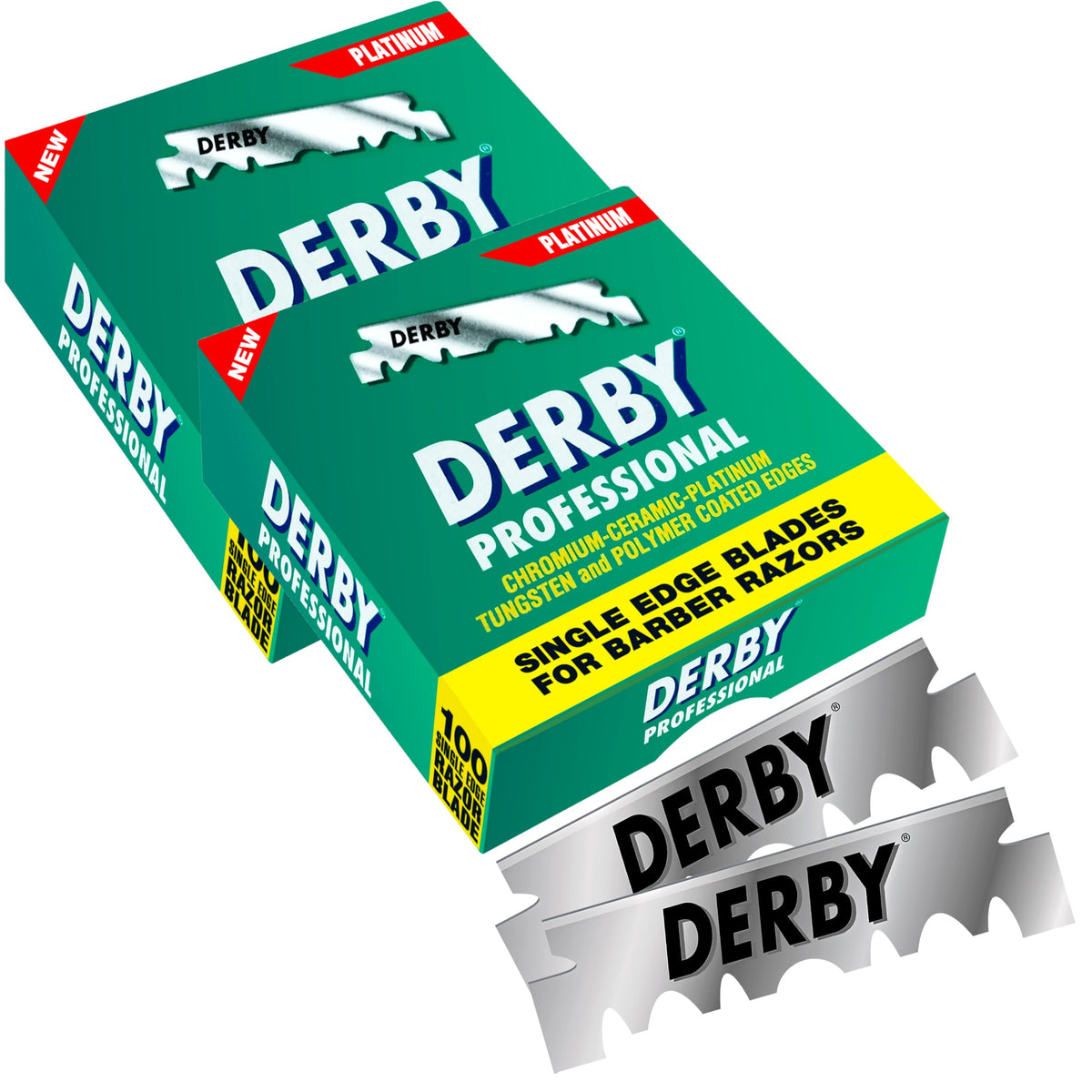 Derby 1000 blade stainless finish for lasting sharpness and easy maintenance.