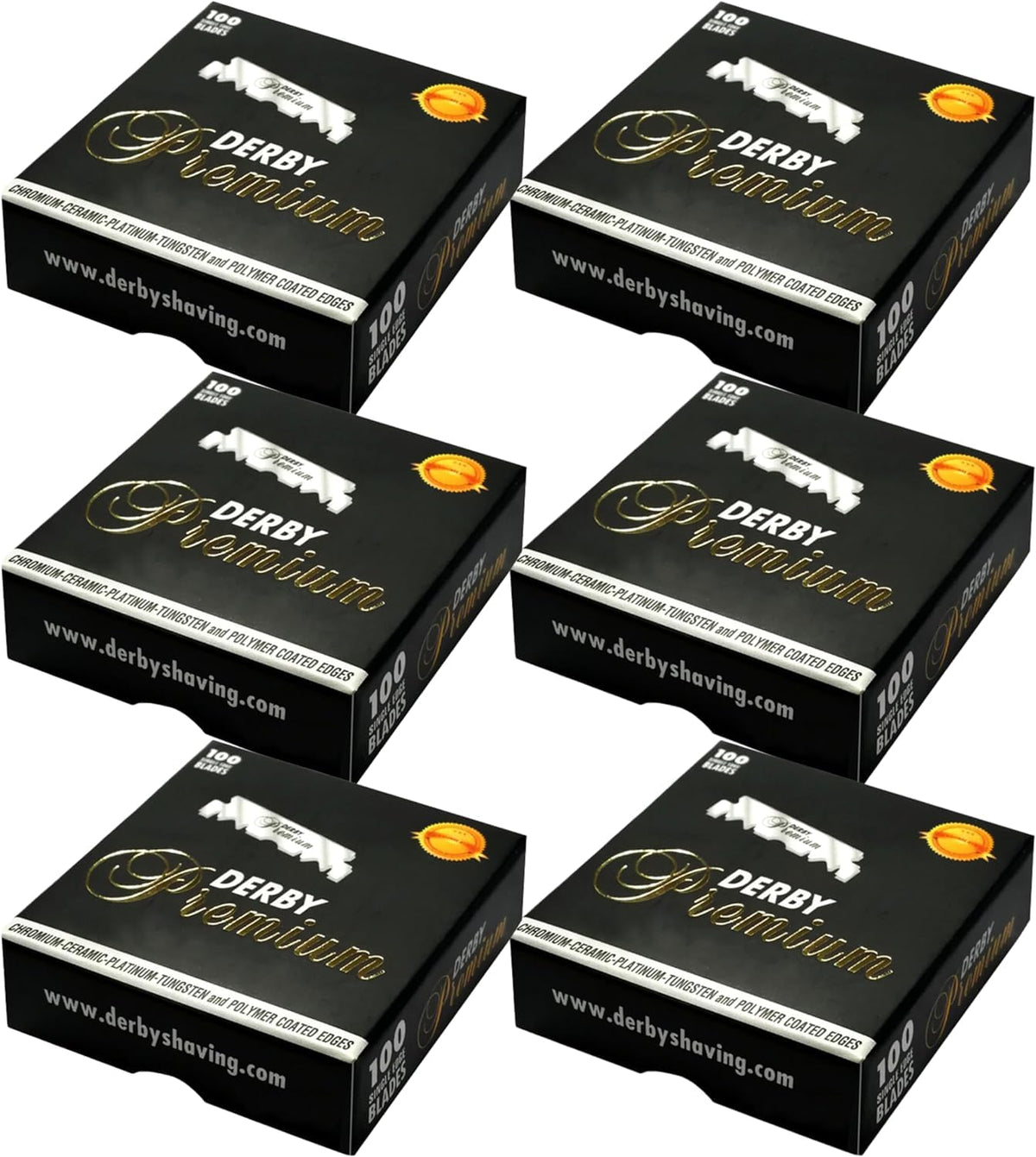 Derby Premium blade packaging close-up with wax paper preserves sharpness.