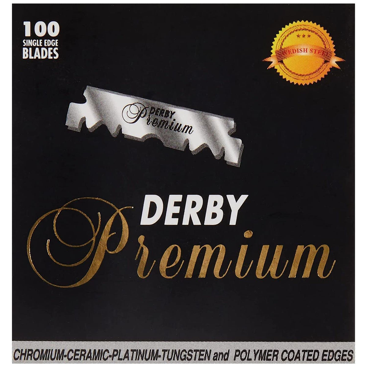 Derby Premium polymer coating provides a smoother shave