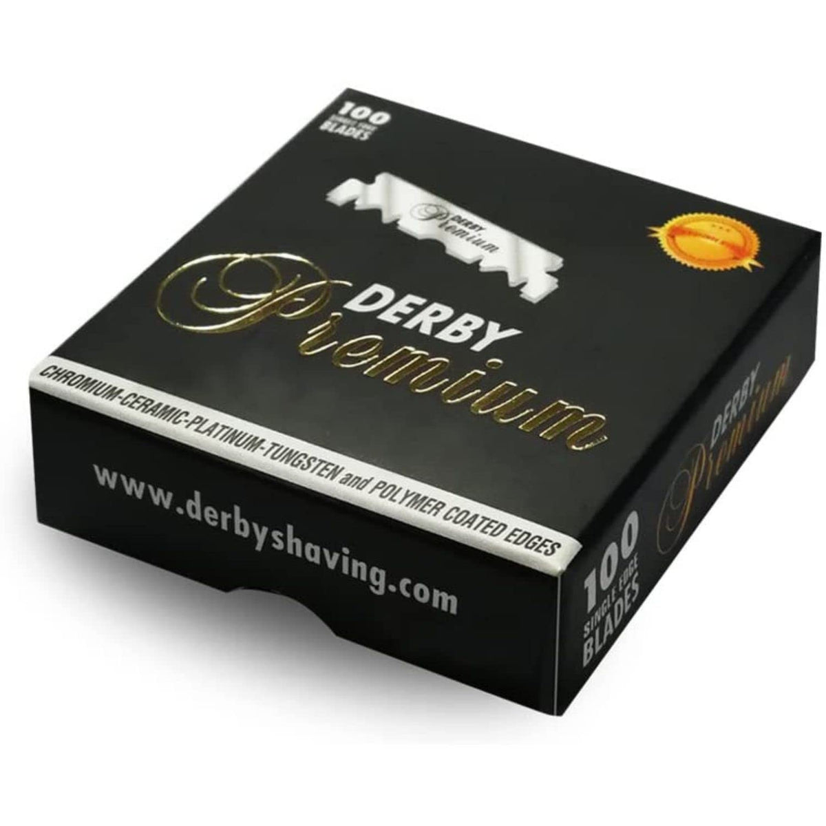 Derby Premium blades with Swedish steel core for a crisp edge