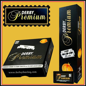 Derby Premium Swedish steel origin highlights premium quality.